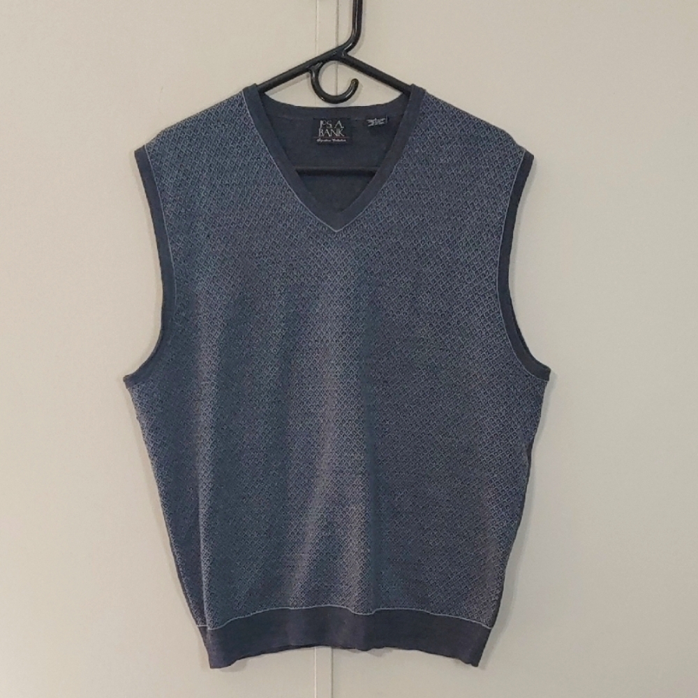 Jos. A. Bank Men's 100% Wool Gray Sweater Vest Size L